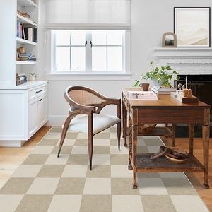 Ruggable Jaque Checkered Stone Runner Rug + Pad System / 2.5'x10'